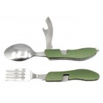 Мультитул 3 в 1 (ложка, вилка, ніж, відкривачка для пляшок, розмір 10-18 см) Зелений