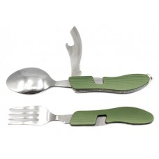Мультитул 3 в 1 (ложка, вилка, нож, открывалка для бутылок, размер 10-18 см) Зеленый