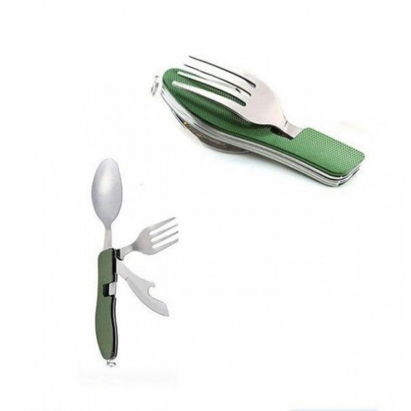 Мультитул 3 в 1 (ложка, вилка, нож, открывалка для бутылок, размер 10-18 см) Зеленый - 3586734 Мультитул 3 в 1 (ложка, вилка, нож, открывалка для бутылок, размер 10-18 см) Зеленый - 3586734