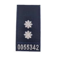 Погон на липучці з номером Поліції Лейтенант Темно-синій (розмір 5х10 см)