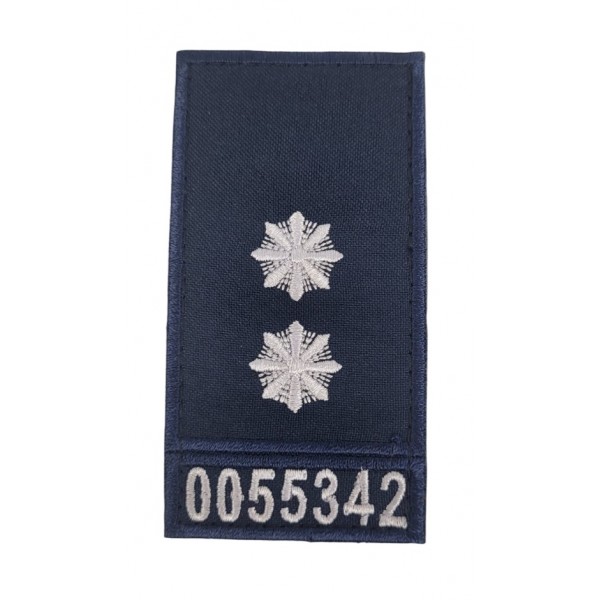 Погон на липучці з номером Поліції Лейтенант Темно-синій (розмір 5х10 см) - 3586737