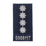 Погон на липучке с номером Полиции Капитан Темно-синий (размер 5х10 см)