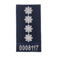 Погон на липучке с номером Полиции Капитан Темно-синий (размер 5х10 см)