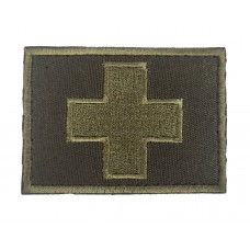 Шеврон Медицинский крест Олива (размер 5х7 см)