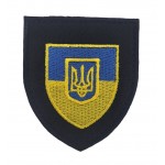 Шеврон прапор з Гербом на чорному тлі Кольоровий (розмір 7х8 см)