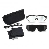 Очки тактические баллистические Edge Overlord со сменным дымчатым+прозрачным линзами Черная оправа