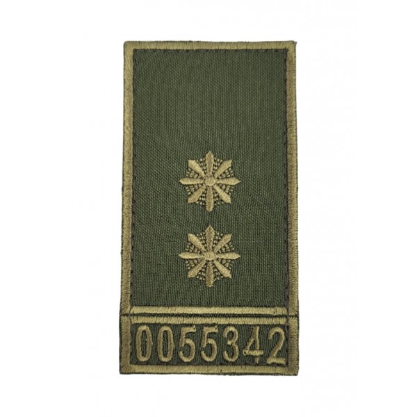 Погон на липучке с номером Полиции Лейтенант Олива (размер 5х10 см) - 3587652