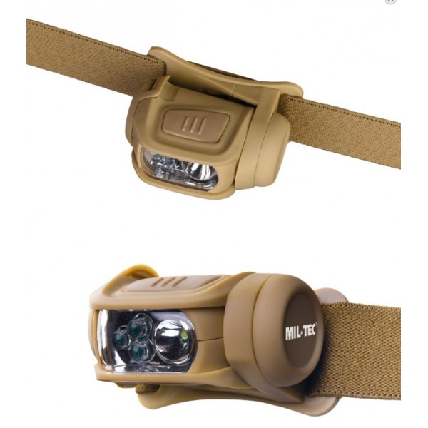 Ліхтарик тактичний налобний 4 кольори Coyote Mil-Tec Німеччина - 3588856 Ліхтарик тактичний налобний 4 кольори Coyote Mil-Tec Німеччина - 3588856