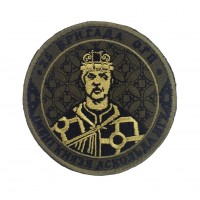 Шеврон 25 бригада ОГП имени князя Аскольда НГУ светлый кант Олива (размер 9х9 см)