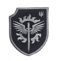 Шеврон 21 окремий батальйон спеціального призначення Президентська Бригада імені Богдана Хмельницького Чорний (розмір 7х8.5 см)