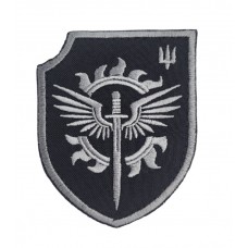 Шеврон 21 окремий батальйон спеціального призначення Президентська Бригада імені Богдана Хмельницького Чорний (розмір 7х8.5 см)