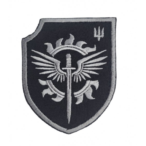 Шеврон 21 окремий батальйон спеціального призначення Президентська Бригада імені Богдана Хмельницького Чорний (розмір 7х8.5 см) - 3592043