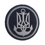 Шеврон ВМС із тризубом Чорний (розмір 8х8 см)