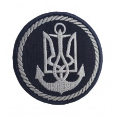 Шеврон ВМС із тризубом Чорний (розмір 8х8 см)