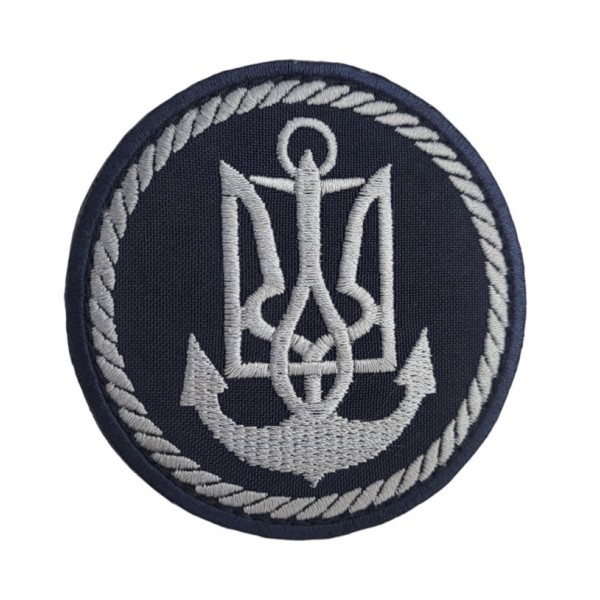Шеврон ВМС із тризубом Чорний (розмір 8х8 см) - 3592044