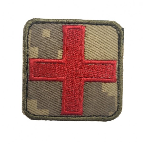 Шеврон Медичний хрест Піксель (розмір 5х5 см) - 3592099