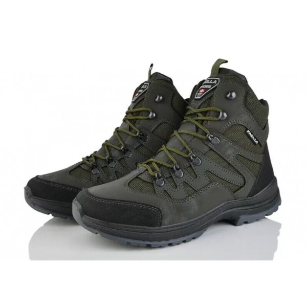 Зимові черевики Paolla з хутром текстиль/штучна шкіра зелені - 3592318