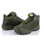 Ботинки зимние Bayota A9000-9 с мехом плащевка/искуственная кожа зеленые