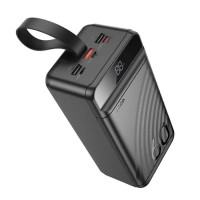 Повербанк Hoco J123C (PD20 W+QC3.0, 60000 mAh) с быстрой зарядкой и фонариком 3хUSB Black