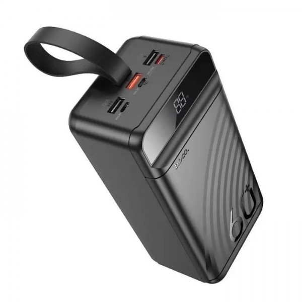 Повербанк Hoco J123C (PD20 W+QC3.0, 60000 mAh) с быстрой зарядкой и фонариком 3хUSB Black - 3592513