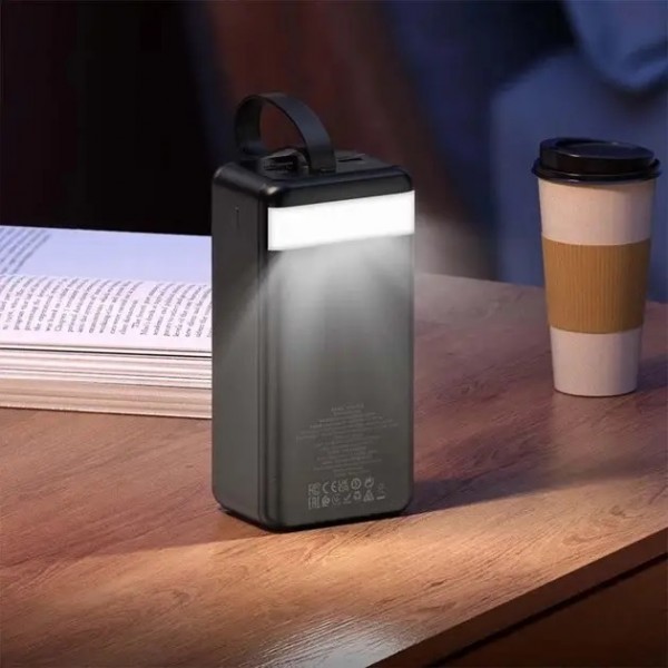 Повербанк Hoco J123C (PD20 W+QC3.0, 60000 mAh) с быстрой зарядкой и фонариком 3хUSB Black - 3592513 Повербанк Hoco J123C (PD20 W+QC3.0, 60000 mAh) с быстрой зарядкой и фонариком 3хUSB Black - 3592513