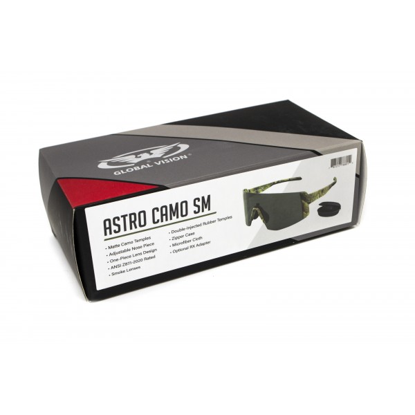 Окуляри захисні Global Vision Astro+RX Camo (gray), сірі в камуфльованій оправі, з діоптрійною вставкою в комплекті - 3587225 Окуляри захисні Global Vision Astro+RX Camo (gray), сірі в камуфльованій оправі, з діоптрійною вставкою в комплекті - 3587225