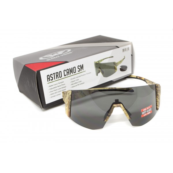 Окуляри захисні Global Vision Astro+RX Camo (gray), сірі в камуфльованій оправі, з діоптрійною вставкою в комплекті - 3587225 Окуляри захисні Global Vision Astro+RX Camo (gray), сірі в камуфльованій оправі, з діоптрійною вставкою в комплекті - 3587225