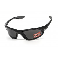 Очки защитные открытые Global Vision Code-8 (gray), серые в чёрной глянцевой оправе