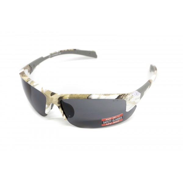 Окуляри захисні Global Vision Hercules-7 White Camo (gray), сірі в камуфльованій оправі - 3587217