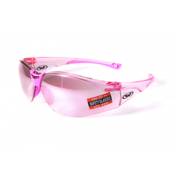 Очки защитные открытые Global Vision Cruisin (pink), розовые - 3587157