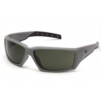 Очки защитные открытые Venture Gear Tactical OverWatch Gray (forest gray) Anti-Fog, чёрно-зелёные в серой оправе