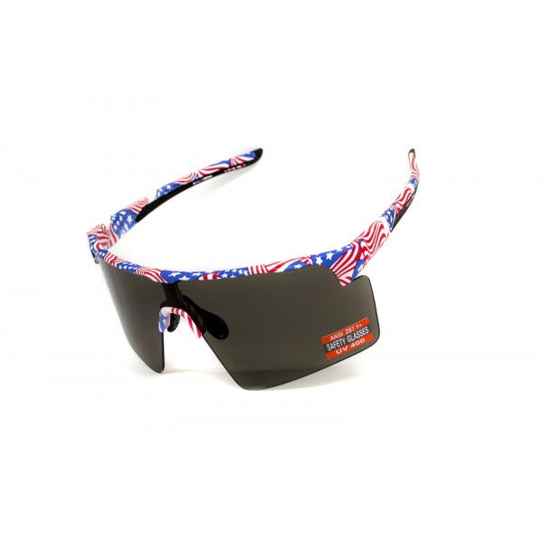 Окуляри захисні Global Vision Onyx USA Flag (gray), сірі в оправі прапор США - 3587208