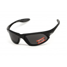 Очки защитные открытые Global Vision Code-8 (gray), серые в чёрной матовой оправе