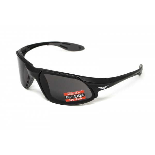 Окуляри захисні Global Vision Code-8 (smoke), сірі в чорній матовій оправі - 3573698 Окуляри захисні Global Vision Code-8 (smoke), сірі в чорній матовій оправі - 3573698