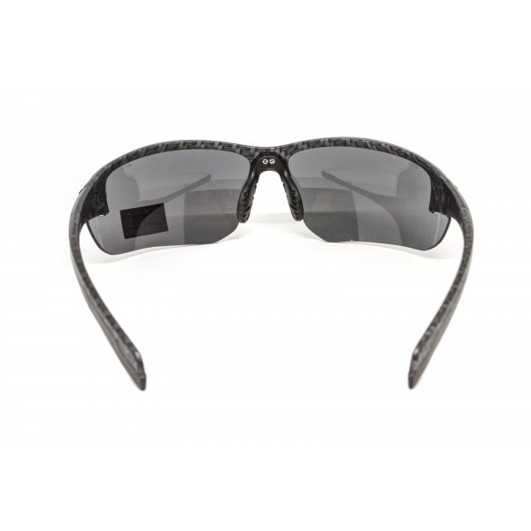 Окуляри захисні Global Vision Hercules-7 Carbon (flash mirror), дзеркальні сірі в графітовій оправі - 3587218