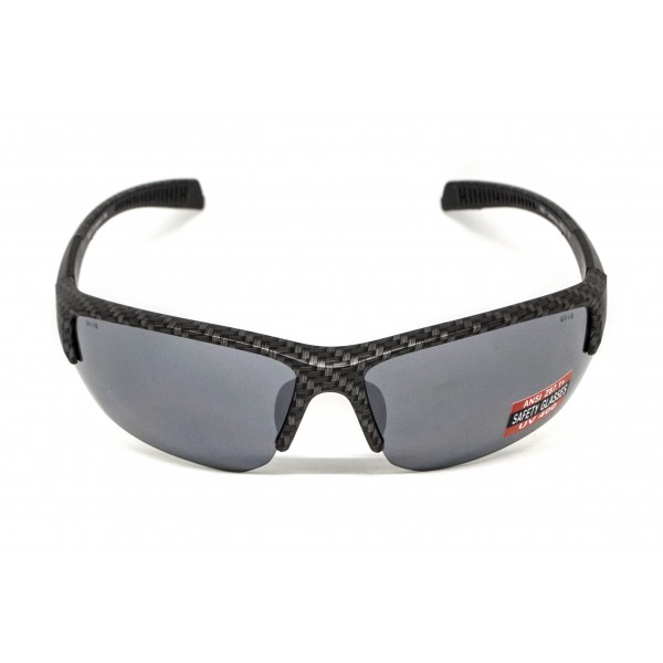 Окуляри захисні Global Vision Hercules-7 Carbon (flash mirror), дзеркальні сірі в графітовій оправі - 3587218