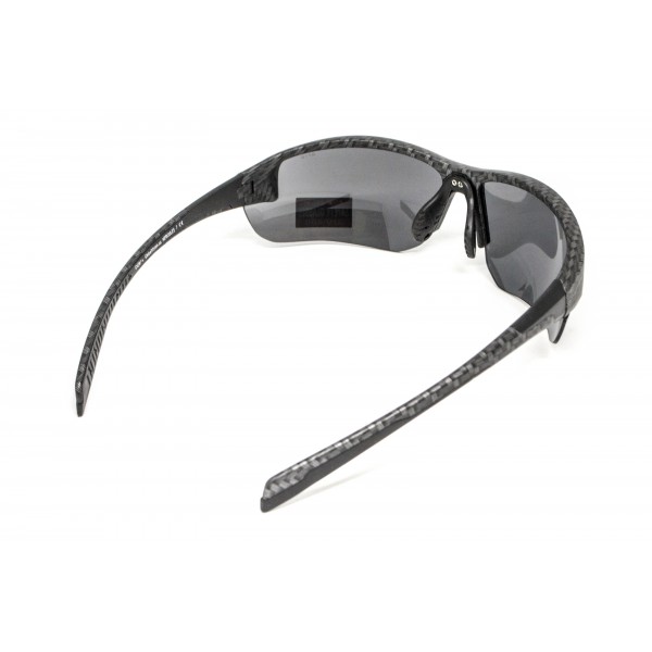 Окуляри захисні Global Vision Hercules-7 Carbon (flash mirror), дзеркальні сірі в графітовій оправі - 3587218