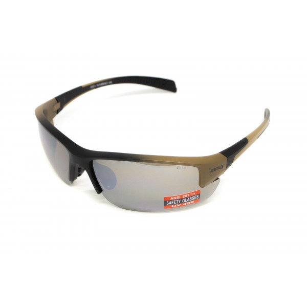 Окуляри захисні Global Vision Hercules-7 Black-Brown (drive mirror), дзеркальні коричневі в коричнево-чорній оправі - 3587219