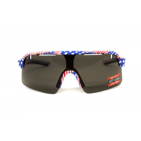 Окуляри захисні Global Vision Holeshot USA Flag (gray), сірі в оправі прапор США - 3587209 Окуляри захисні Global Vision Holeshot USA Flag (gray), сірі в оправі прапор США - 3587209