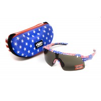 Окуляри захисні Global Vision Holeshot USA Flag (gray), сірі в оправі прапор США