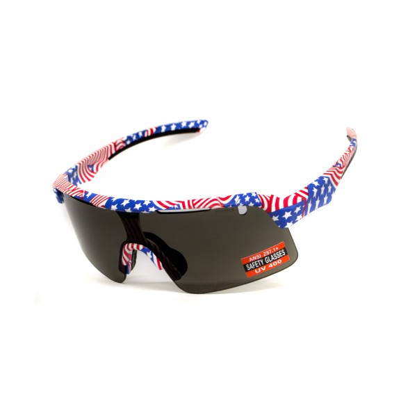Окуляри захисні Global Vision Holeshot USA Flag (gray), сірі в оправі прапор США - 3587209 Окуляри захисні Global Vision Holeshot USA Flag (gray), сірі в оправі прапор США - 3587209