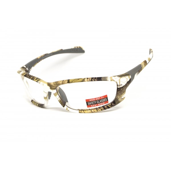Окуляри захисні Global Vision Hercules-5 White Camo (clear), прозорі в камуфльованій оправі - 3574209