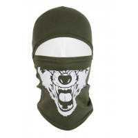 Балаклава з принтом Волк Олива