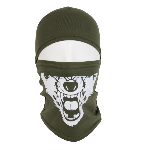 Балаклава з принтом Волк Олива - pancer0001