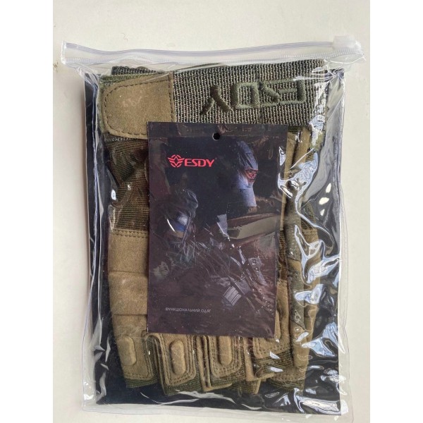 Тактичні рукавиці. Безпалі. ESDY. Олива - 3591970