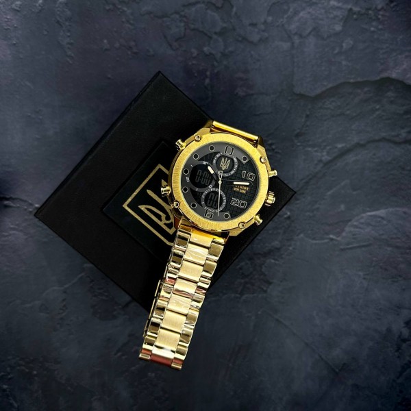 Patriot 017 Тризуб Золото Gold-Black Steel - 1201-0370-30 Patriot 017 Тризуб Золото Gold-Black Steel - 1201-0370-30