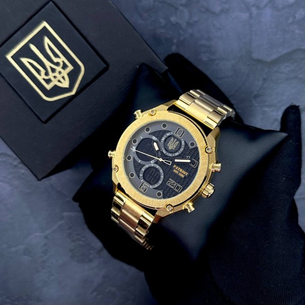Patriot 017 Тризуб Золото Gold-Black Steel - 1201-0370-30 Patriot 017 Тризуб Золото Gold-Black Steel - 1201-0370-30