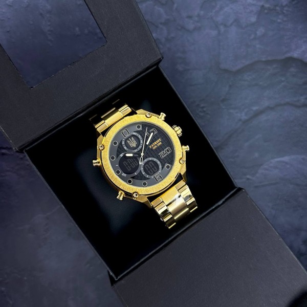 Patriot 017 Тризуб Золото Gold-Black Steel - 1201-0370-30 Patriot 017 Тризуб Золото Gold-Black Steel - 1201-0370-30