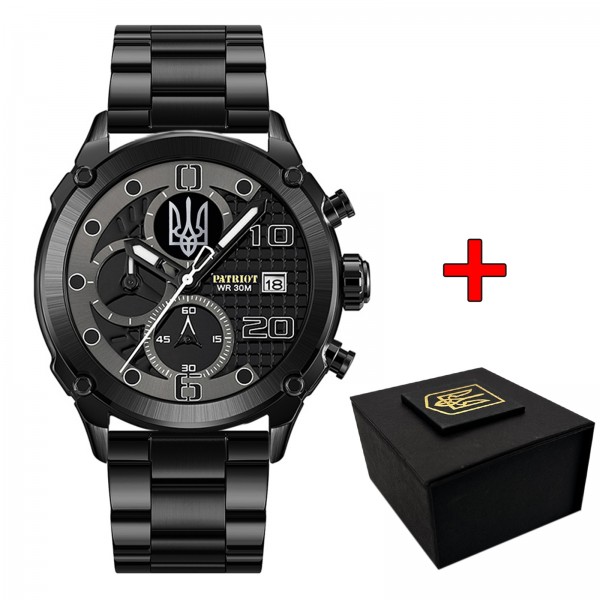 Patriot 016 Тризуб срібло Black-Black Steel - 1201-0388-30