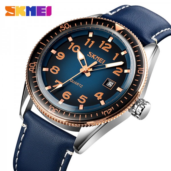 Skmei 9232LRGBU Rose-Gold Blue Leather - 3590640 Skmei 9232LRGBU Rose-Gold Blue Leather - 3590640